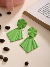 Lime Green Petal Pop Fan Earrings