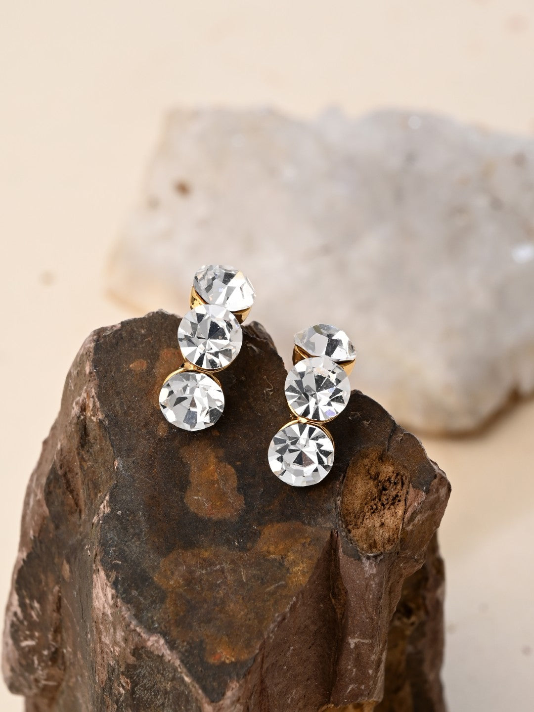 Classic Three-Stone Studs - Reenisaa