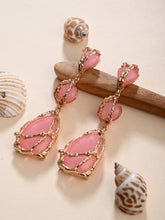 Blush Aura Wire-Wrapped Earrings