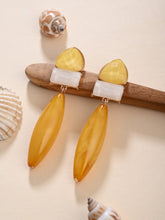 Yellow Trio Gem Drop Earrings