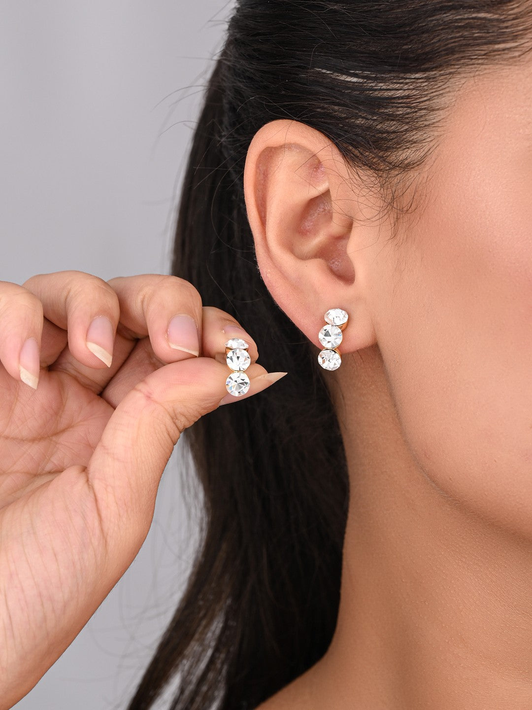 Classic Three-Stone Studs - Reenisaa