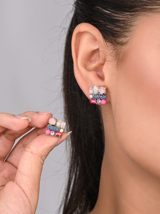 Aurora Mosaic Multi-Stone Stud Earrings - Reenisaa