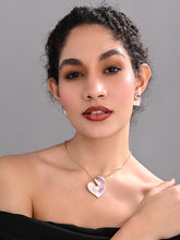 Blush Pearl Heart Necklace Set