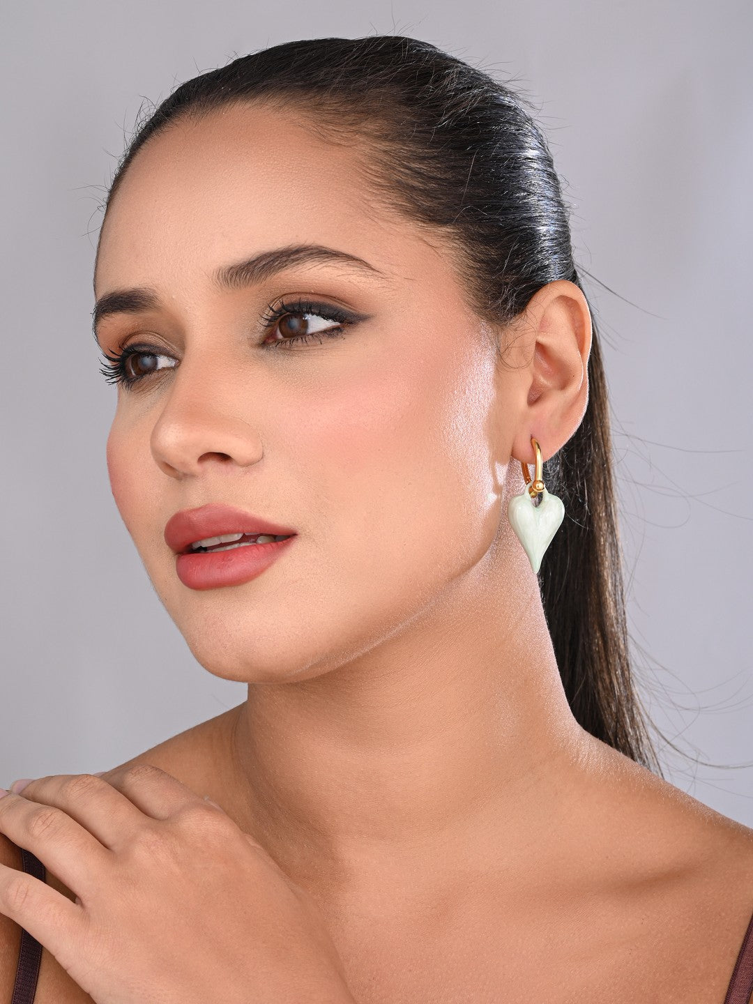 Blue Love glaze Heart Earrings - Reenisaa