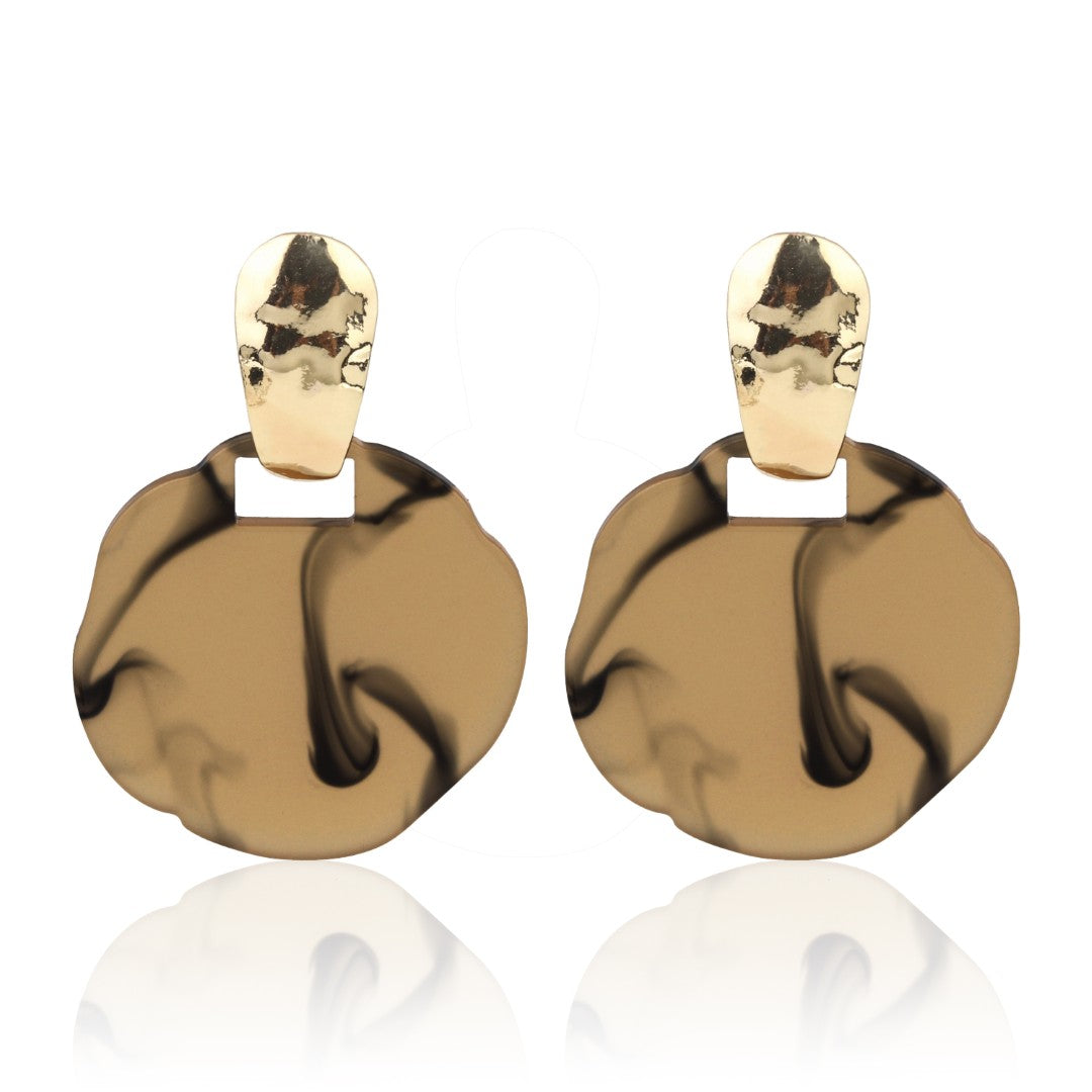 Marbled Amber Statement Earrings - Reenisaa