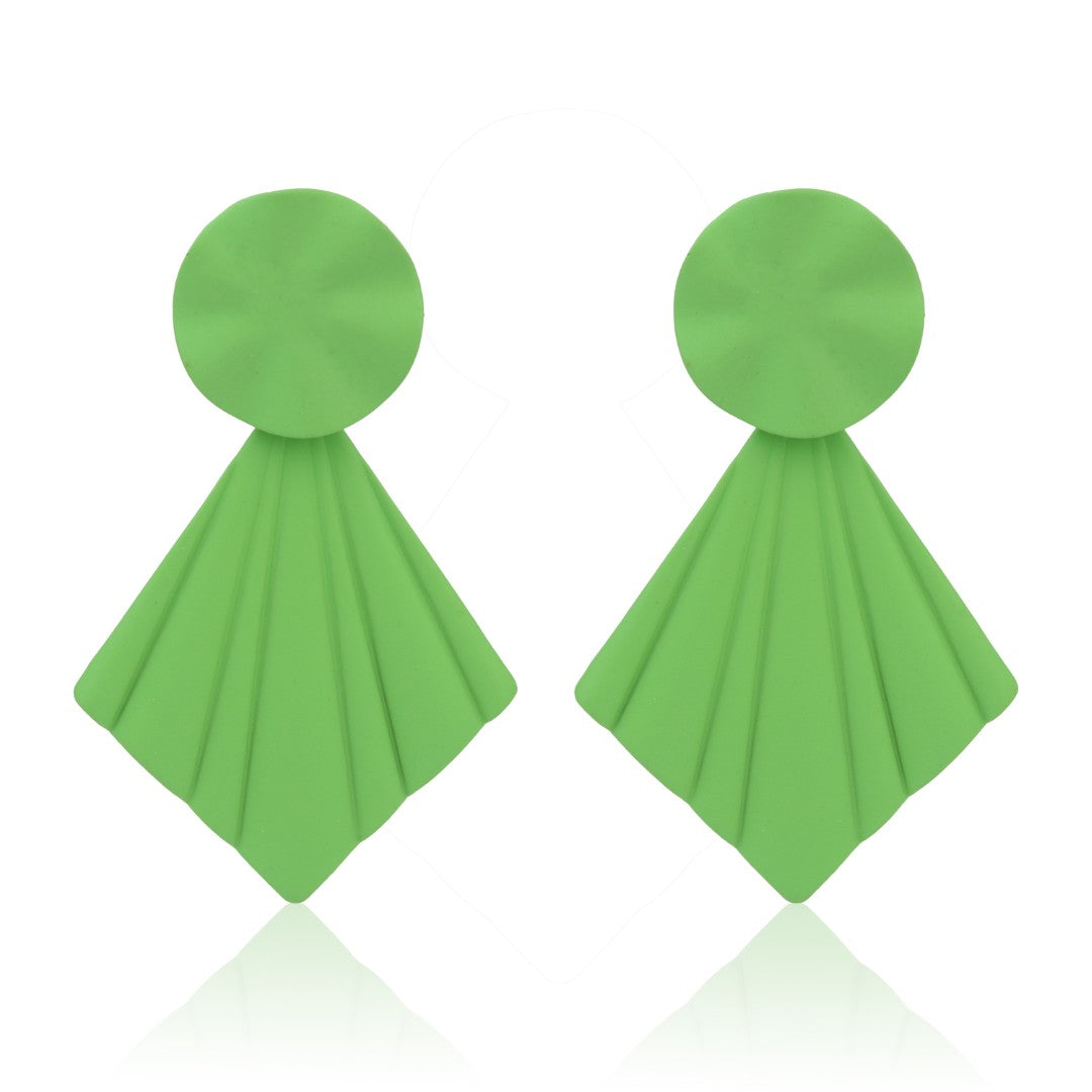Lime Green Petal Pop Fan Earrings - Reenisaa