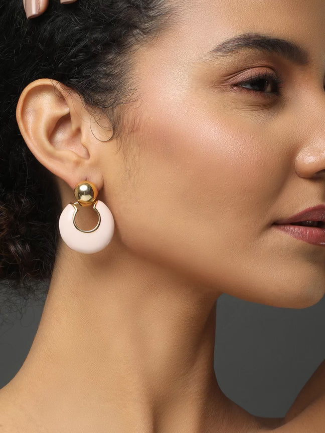 Pink Round Earring - Reenisaa