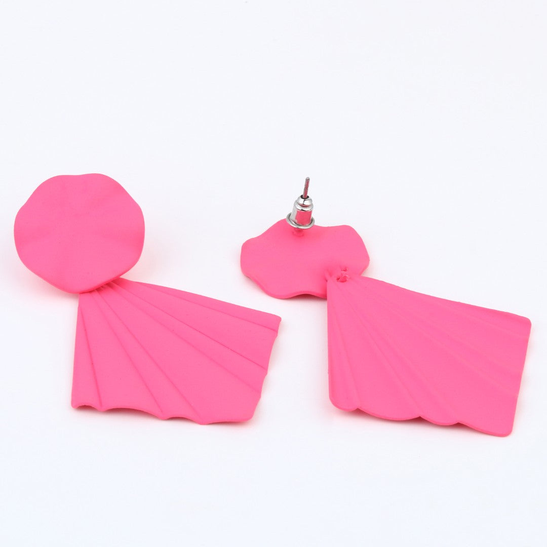 Hot Pink Petal Pop Fan Earrings