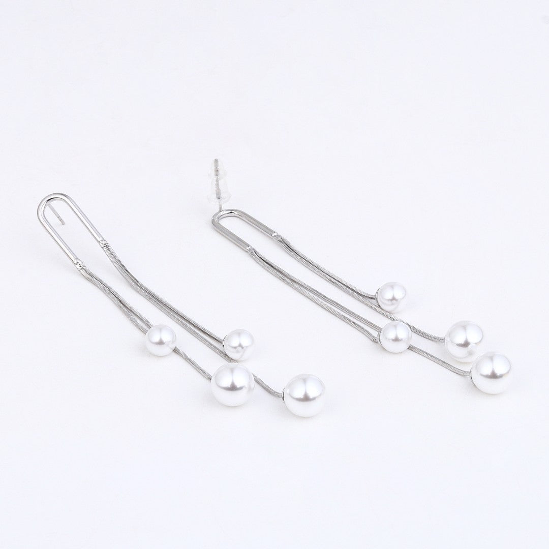 Celeste Multi Silver Pearl Drop Earrings