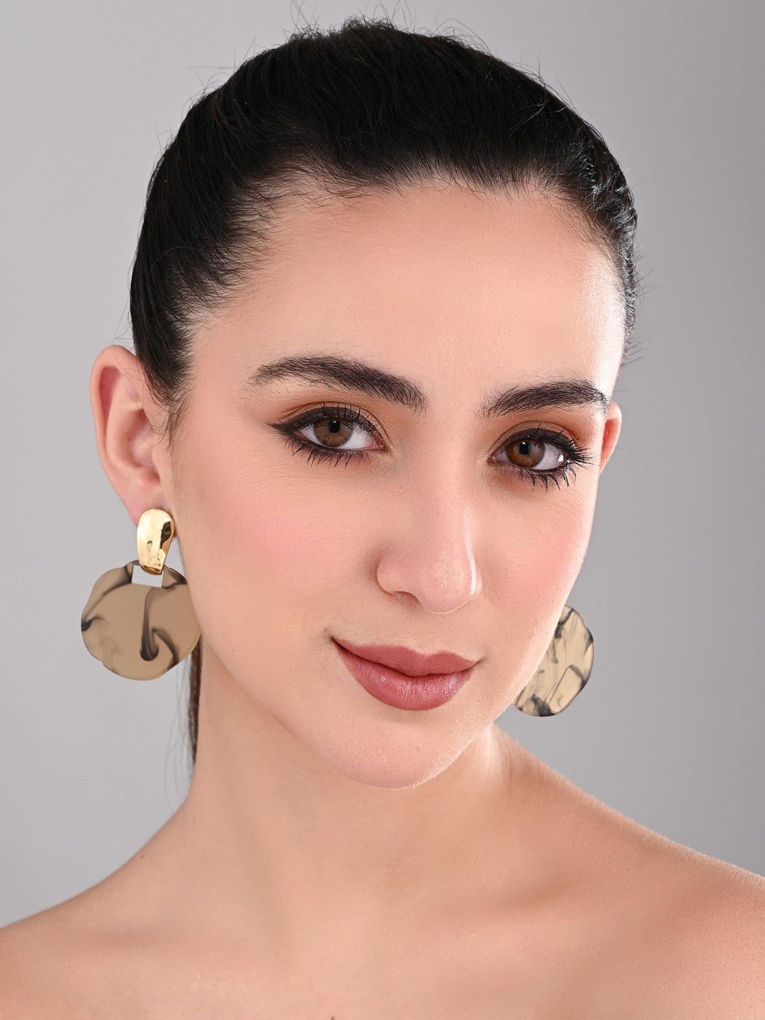 Marbled Amber Statement Earrings