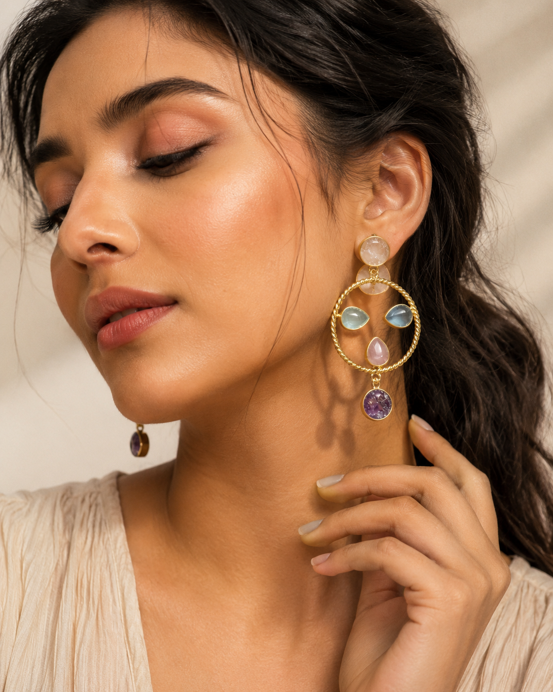 Serene Stone Drop Earrings