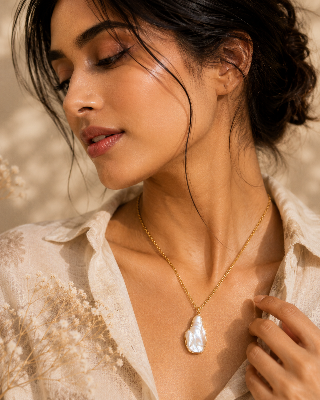 Baroque Pearl Glow Necklace
