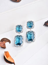 Sparky Blue Rhinestone Halo Earrings