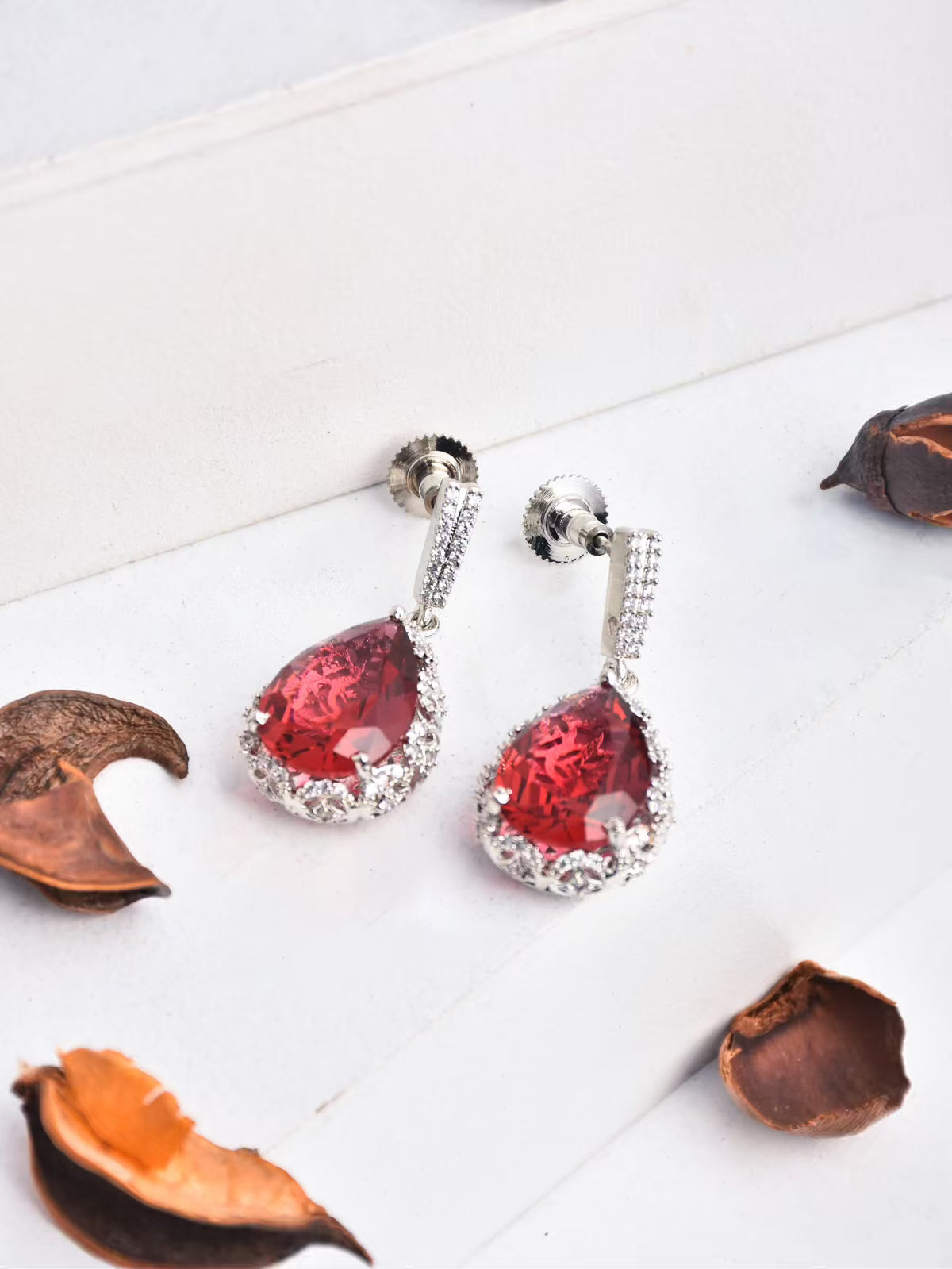 Ruby Red Teardrop Earring - Reenisaa