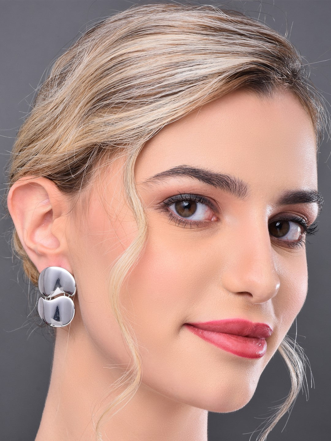 Silver Drop Earrings with Rhodium Plating - Reenisaa