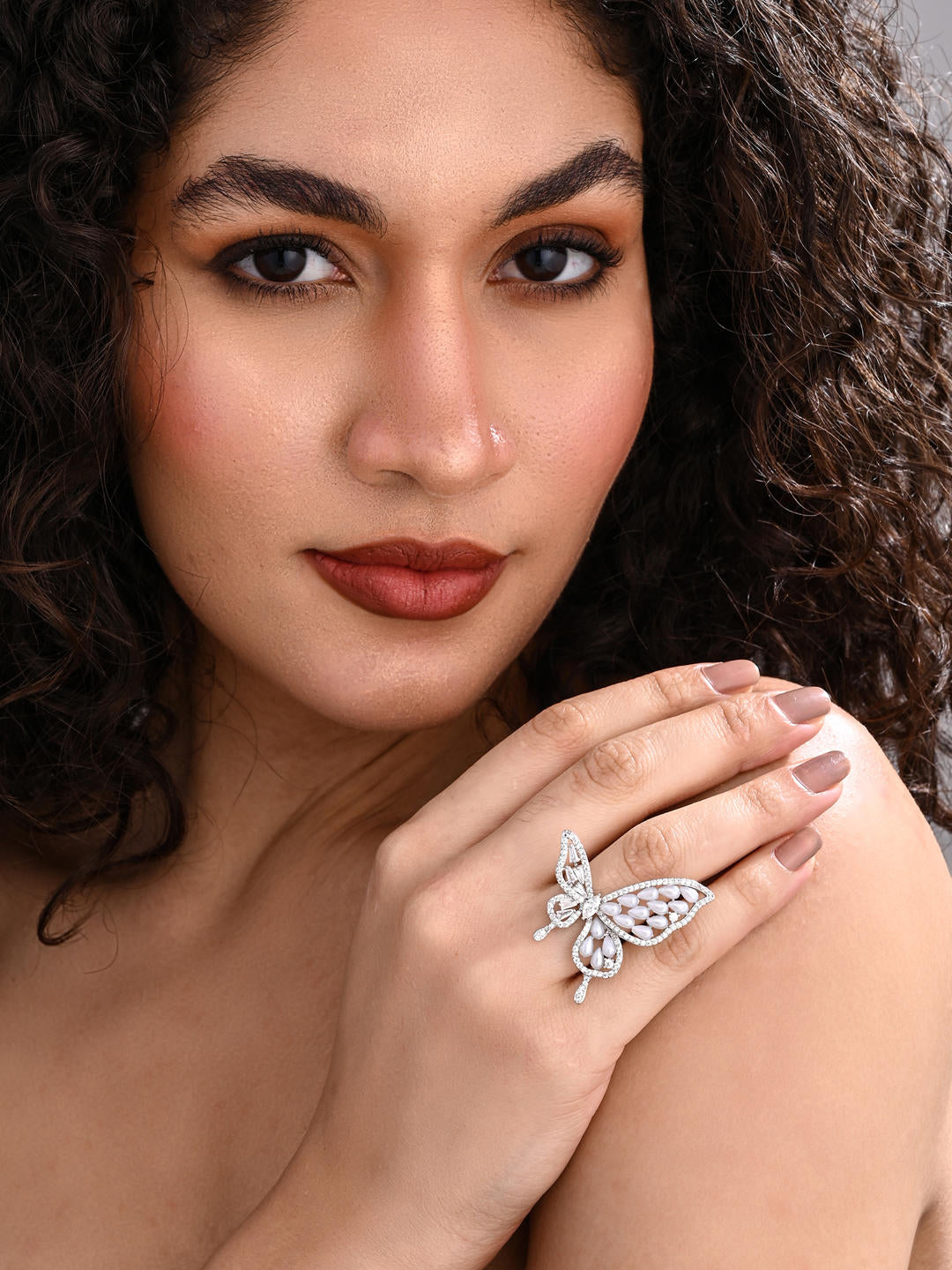 Celestial Butterfly Statement Ring in Silver - Reenisaa