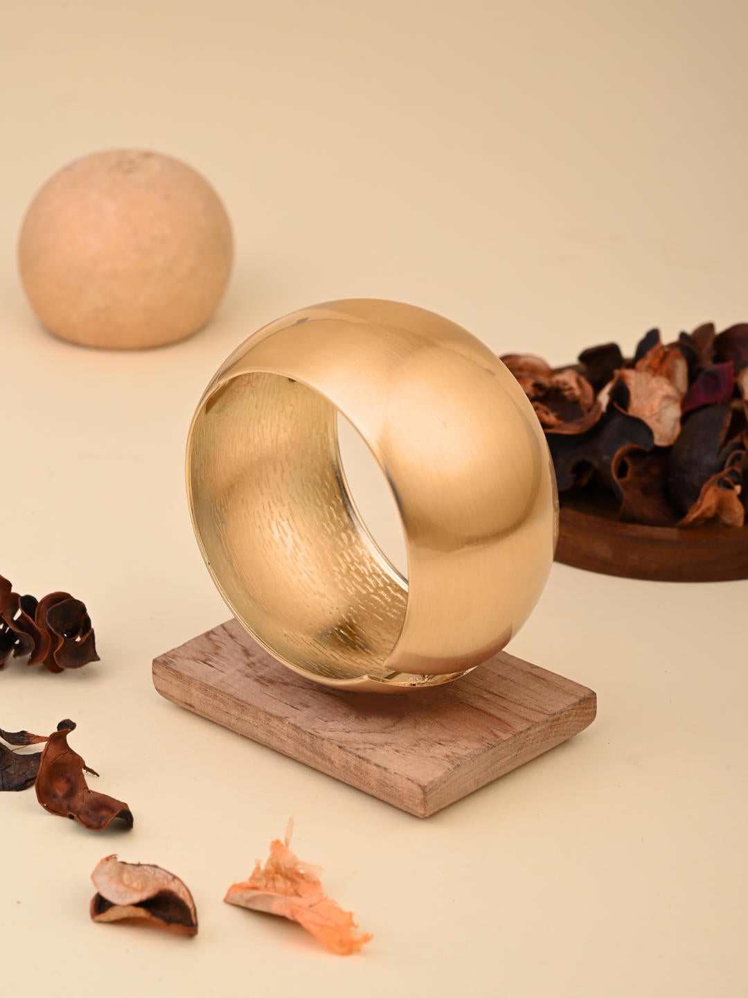 Classic Wide Gold-Tone Cuff Bracelet - Reenisaa