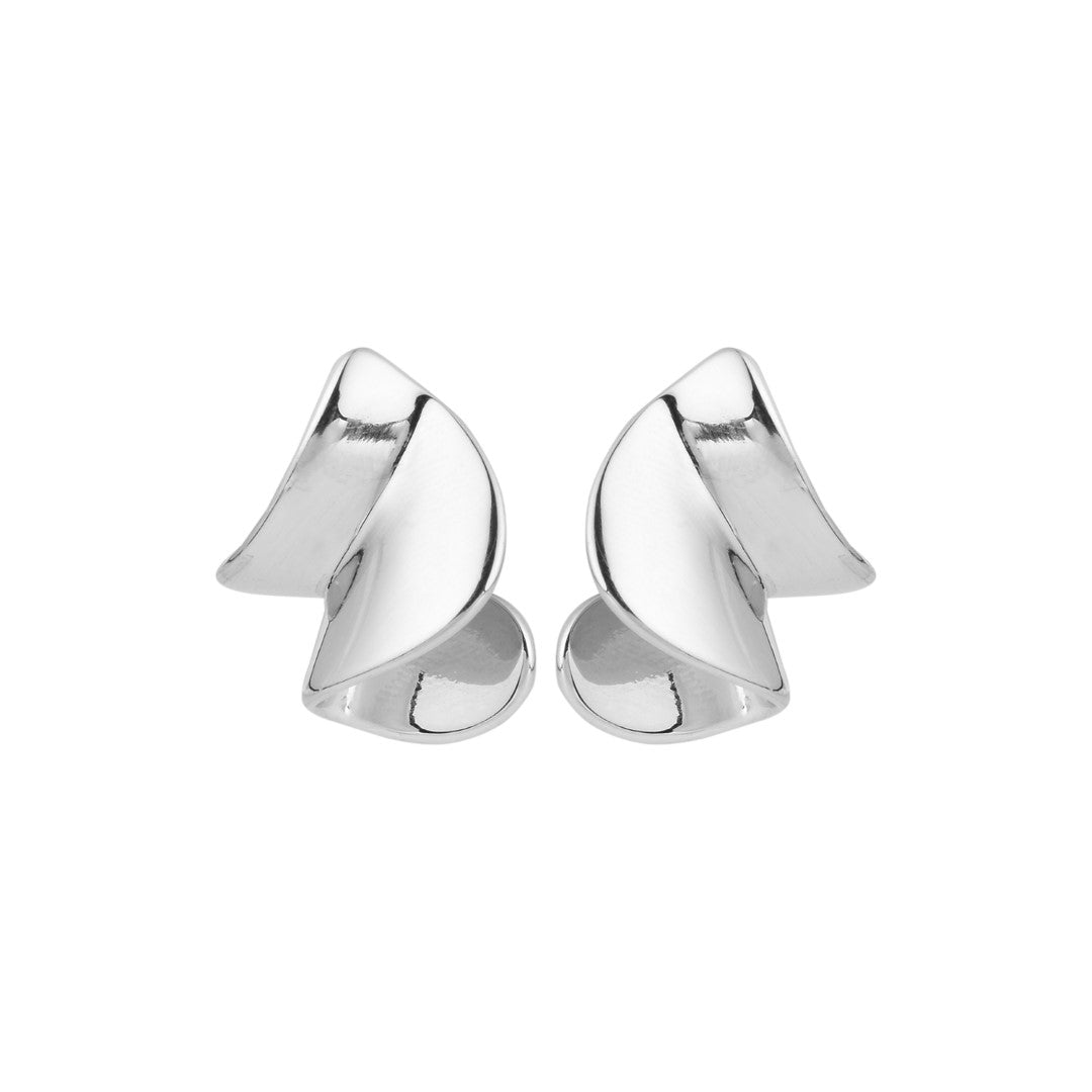 Twirl stud earring silver