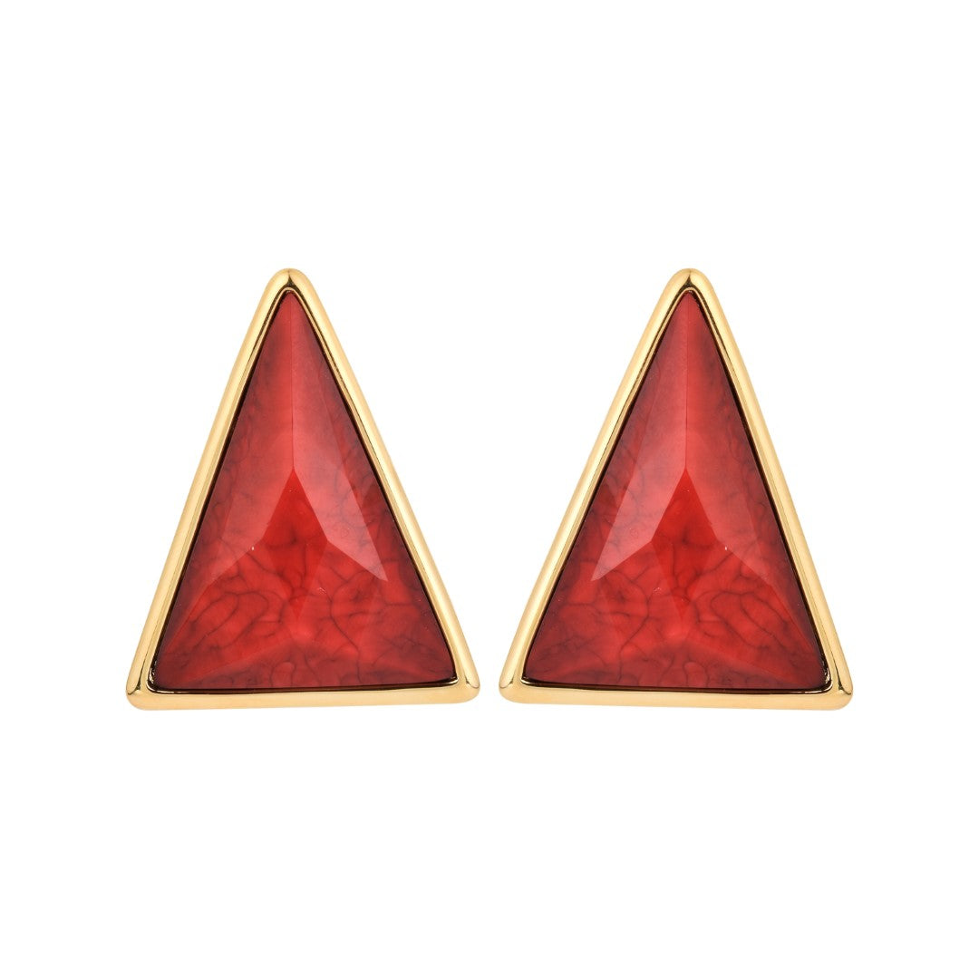 Retro Style Red Triangle Earring