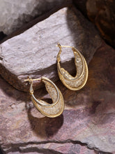 Oval Sparkling 14k Mesh Hoop Earrings