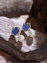Elegant Blue Pearl Drop Earring
