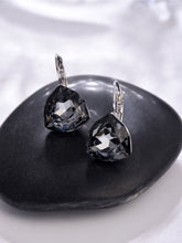 Gray Black Crystal Drop Earring