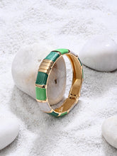 Enamel Voyage Colorblock Bangle – Mint Green