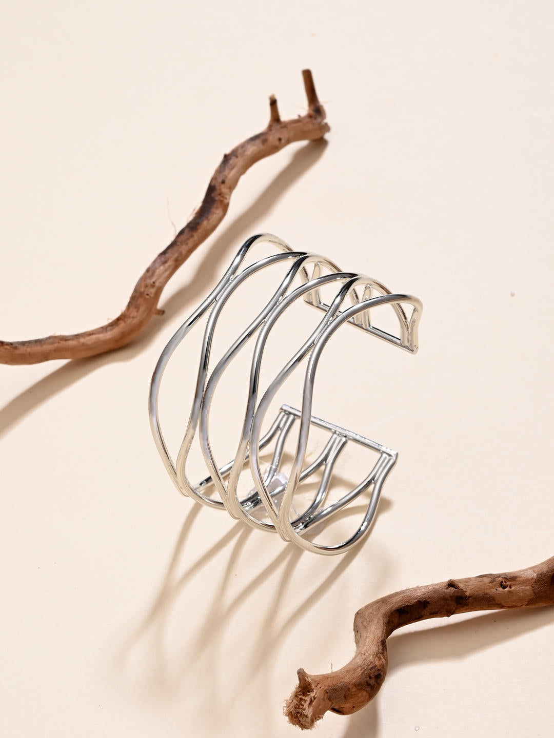 Silver Waves of Eternity Designer Bangle - Reenisaa