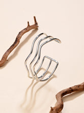 Tidal Wave Open Bangle – Silver