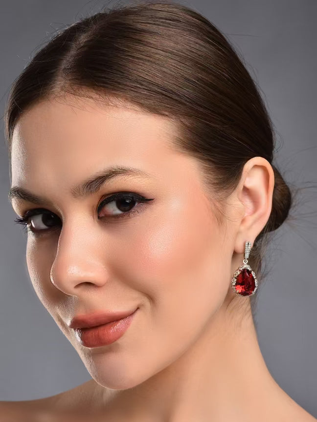 Ruby Red Teardrop Earring - Reenisaa