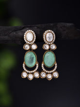 Pastel Green Kundan Drops