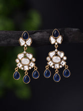 Blue Kundan Drop Earring