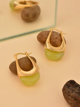 Green Jelly Hoops Earring