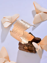 Gold hammered uneven cut gold bangle