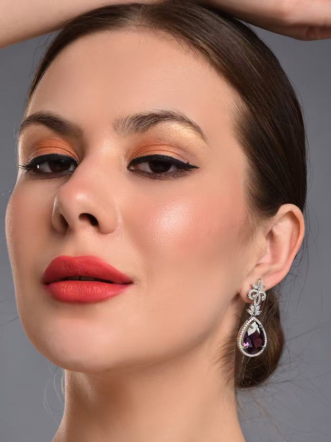 Royal Plum Elegance Drop Earring - Reenisaa