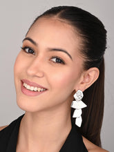 Athena Silver Geometric Drop Earrings