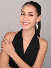 Silver Twirl Leaf Shape Earring