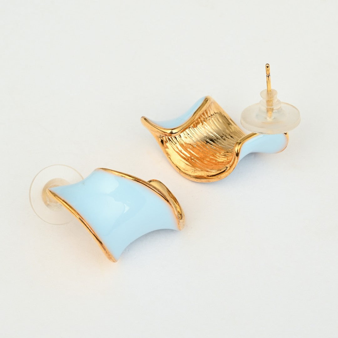 Sky Blue Statement Cuff Earrings