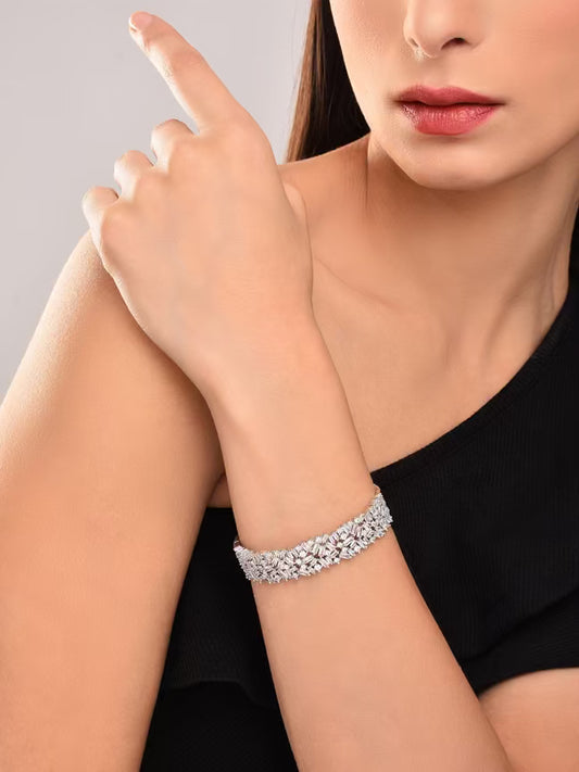 Busy Stone Work Openable Bangle - Reenisaa