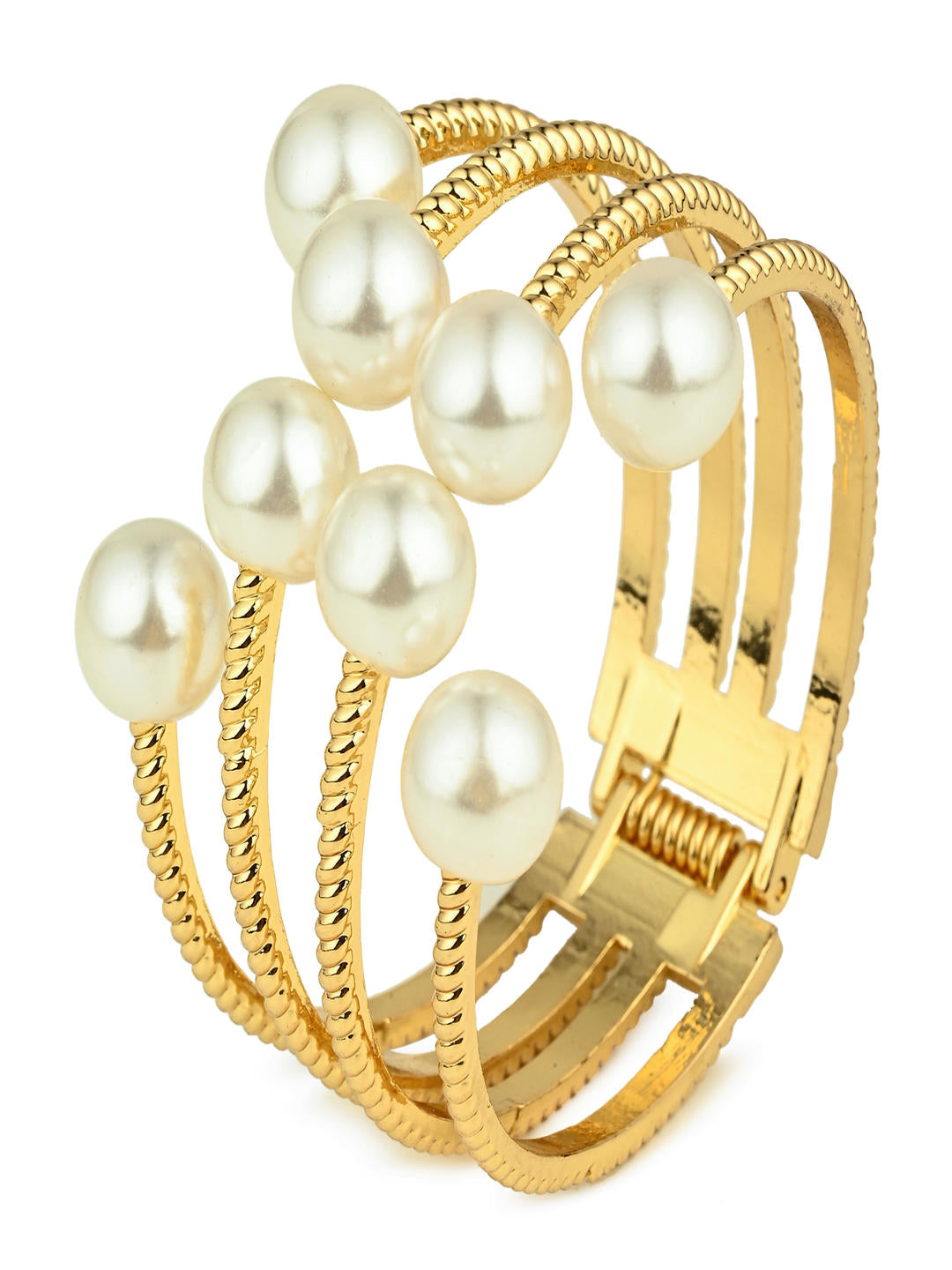 Gold Pearl Openable Bangle