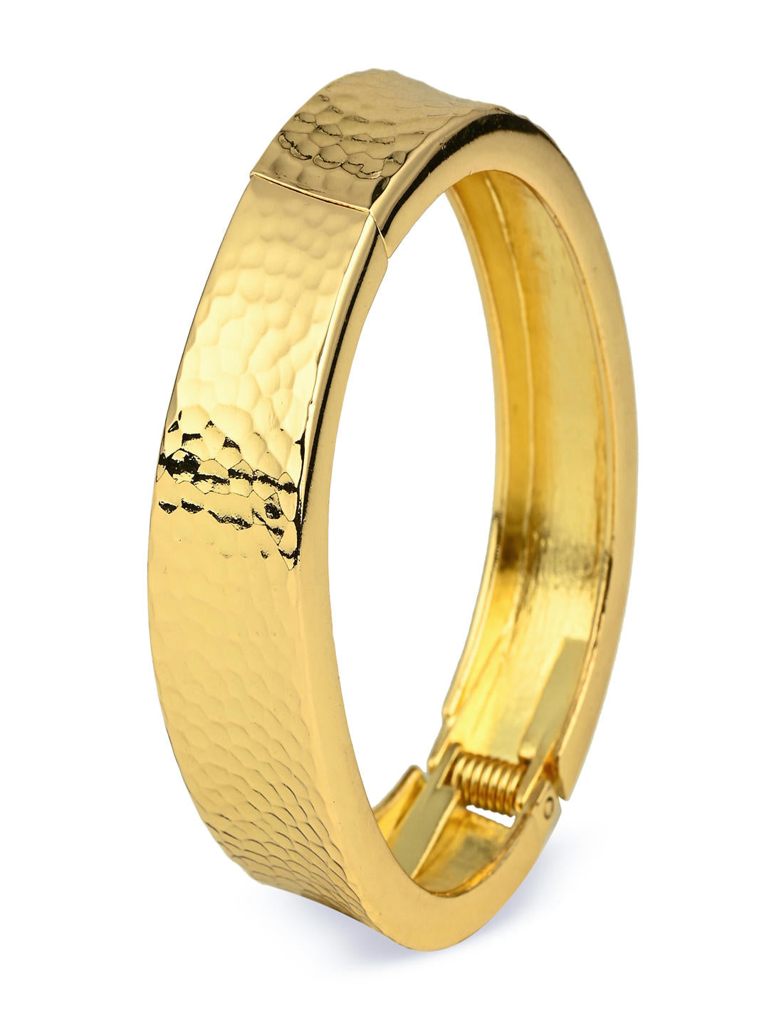 Textured Gold-Tone Statement Bangle