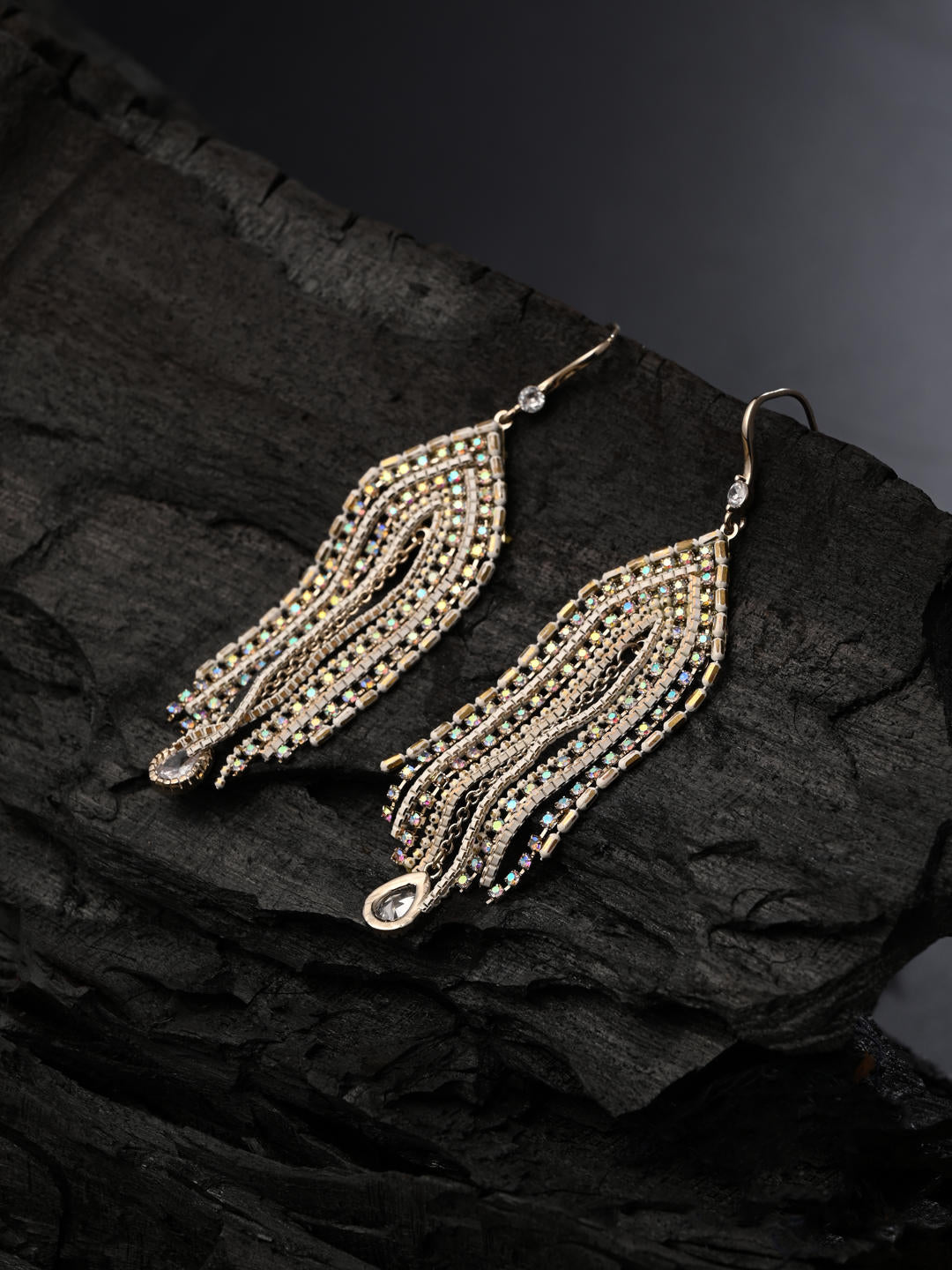 Radiant Cascade Crystal Drop Earrings - Reenisaa