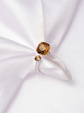 Adjustable Yellow cube cubic zirconia ring