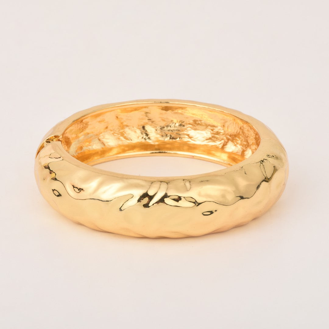 Uneven Textured Gold Bangle