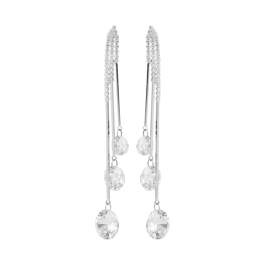 Contemporary Silver Drop Earring