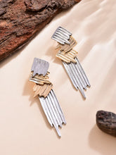 Two Tone Texture Drop Earring