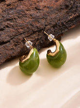 Olive Green Dripping Earring