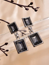 Classic Square Crystal Big Drop Earring