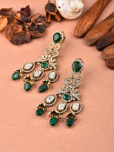 Victorian Green Kundan Dangler