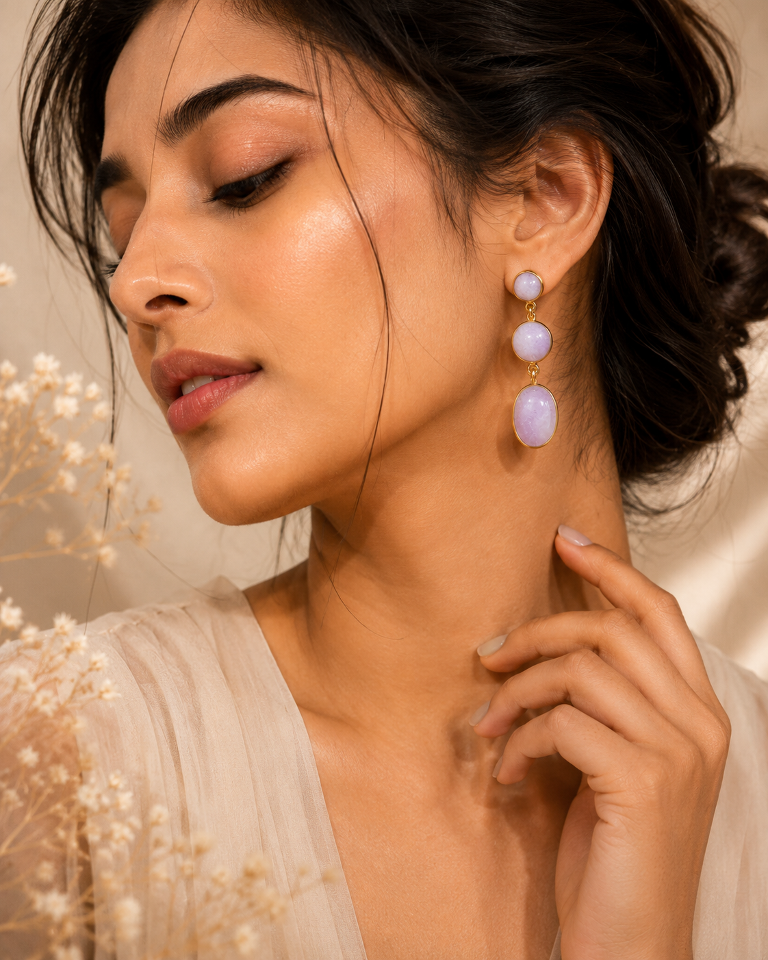 Lilac Mist Drop Earrings